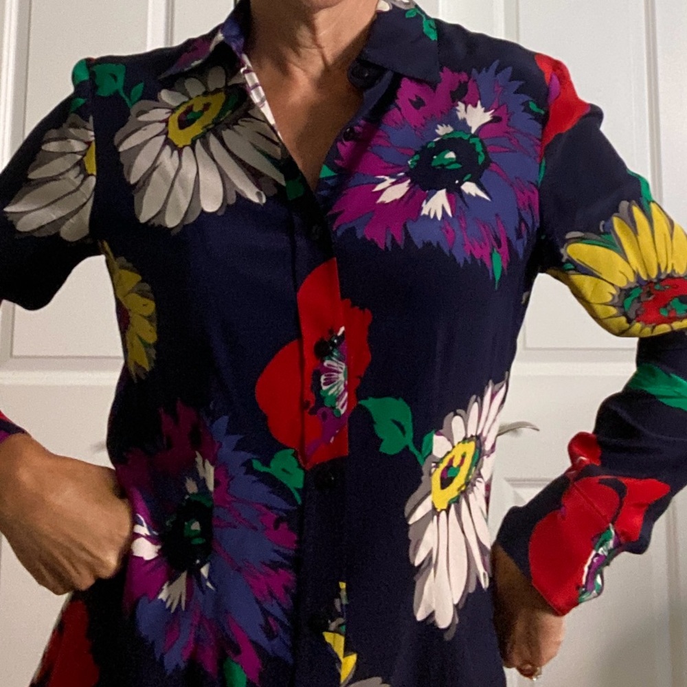Tucker silk long sleeve blouse